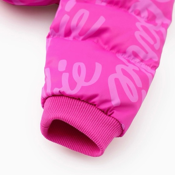 Barbie Girl 1pc Logo Pattern Long-sleeve Puffer Jacket Coat Roseo - Picture 6 of 12